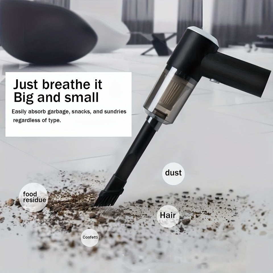Portable Car Vacuum Cleaner, Handheld Vacuum High Power Cordless, Hand Vacuum Rechargeable Easy To Clean Car Interior, Desktop, Sofa, Keyboard, Drawer And Crevices, Small Spaces**