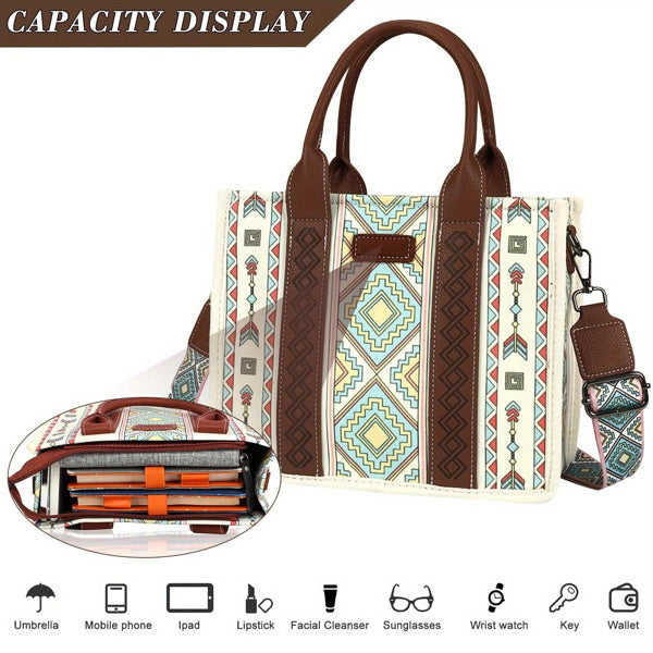 Bohemian Women's Tote Bag 3-Piece Set - Lightweight And Versatile Tote Bag With Adjustable Shoulder Straps