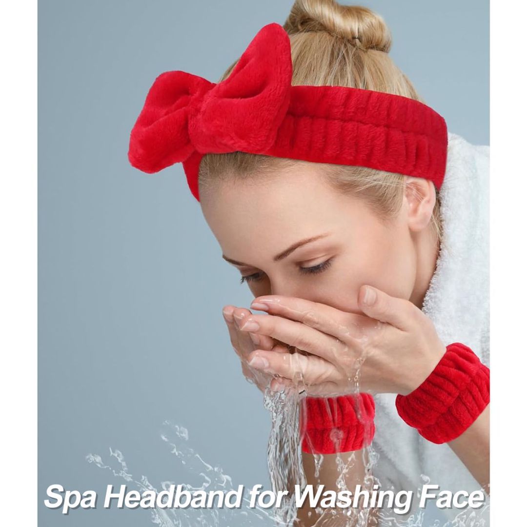 The Headband Bracelet Is A Four-piece Headband Set Of Bright Red