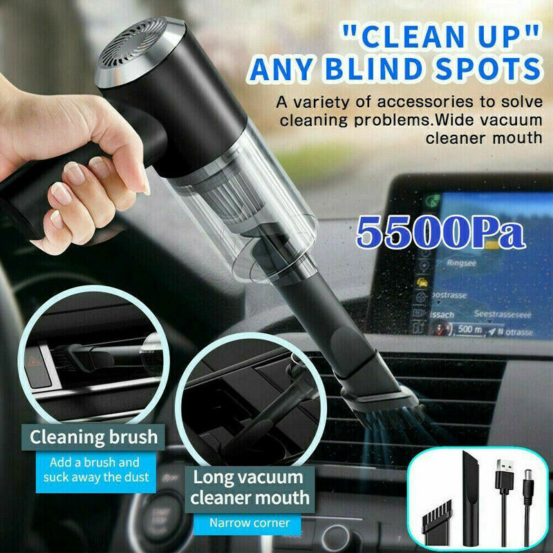 Portable Car Vacuum Cleaner, Handheld Vacuum High Power Cordless, Hand Vacuum Rechargeable Easy To Clean Car Interior, Desktop, Sofa, Keyboard, Drawer And Crevices, Small Spaces**