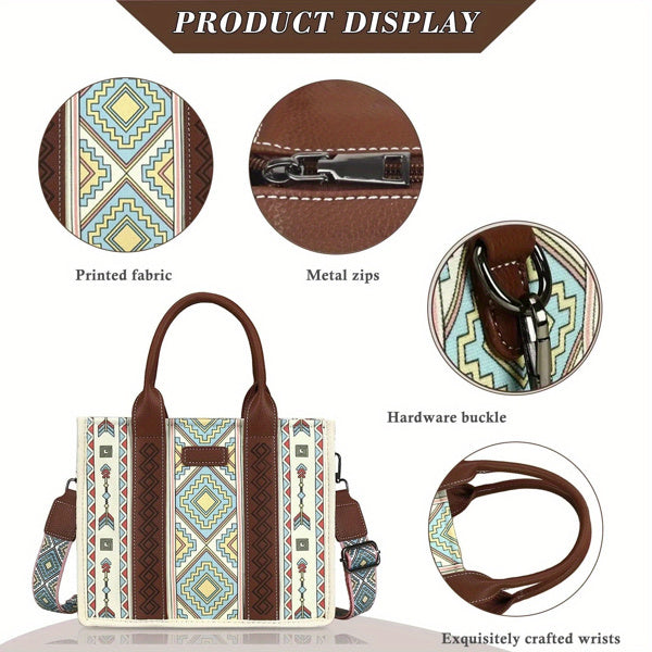 Bohemian Women's Tote Bag 3-Piece Set - Lightweight And Versatile Tote Bag With Adjustable Shoulder Straps