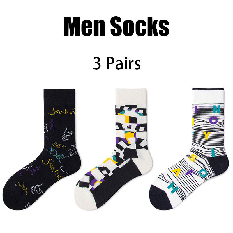 3 Pairs Mens Colorful Athletic Socks Cushion Running Socks Breathable Comfort Seamless Anti-slip And Anti-odor For Sports Running Fitness Hiking