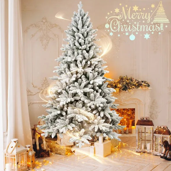 5ft PVC PE Flocking Hinged Tree Environmentally Friendly Fireproof Artificial Christmas Flocked Tree By Limei Tree