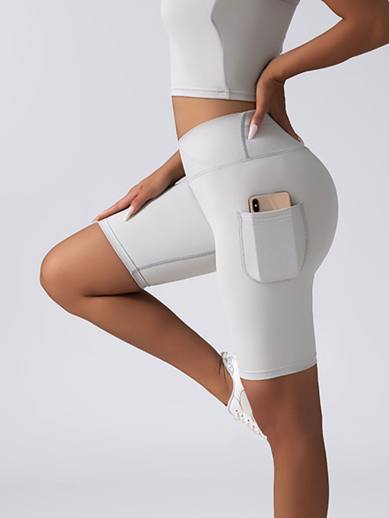 Biker Shorts Women Tummy Control No Seam High Waist Yoga Gym Workout Running Volleyball Shorts With Pockets