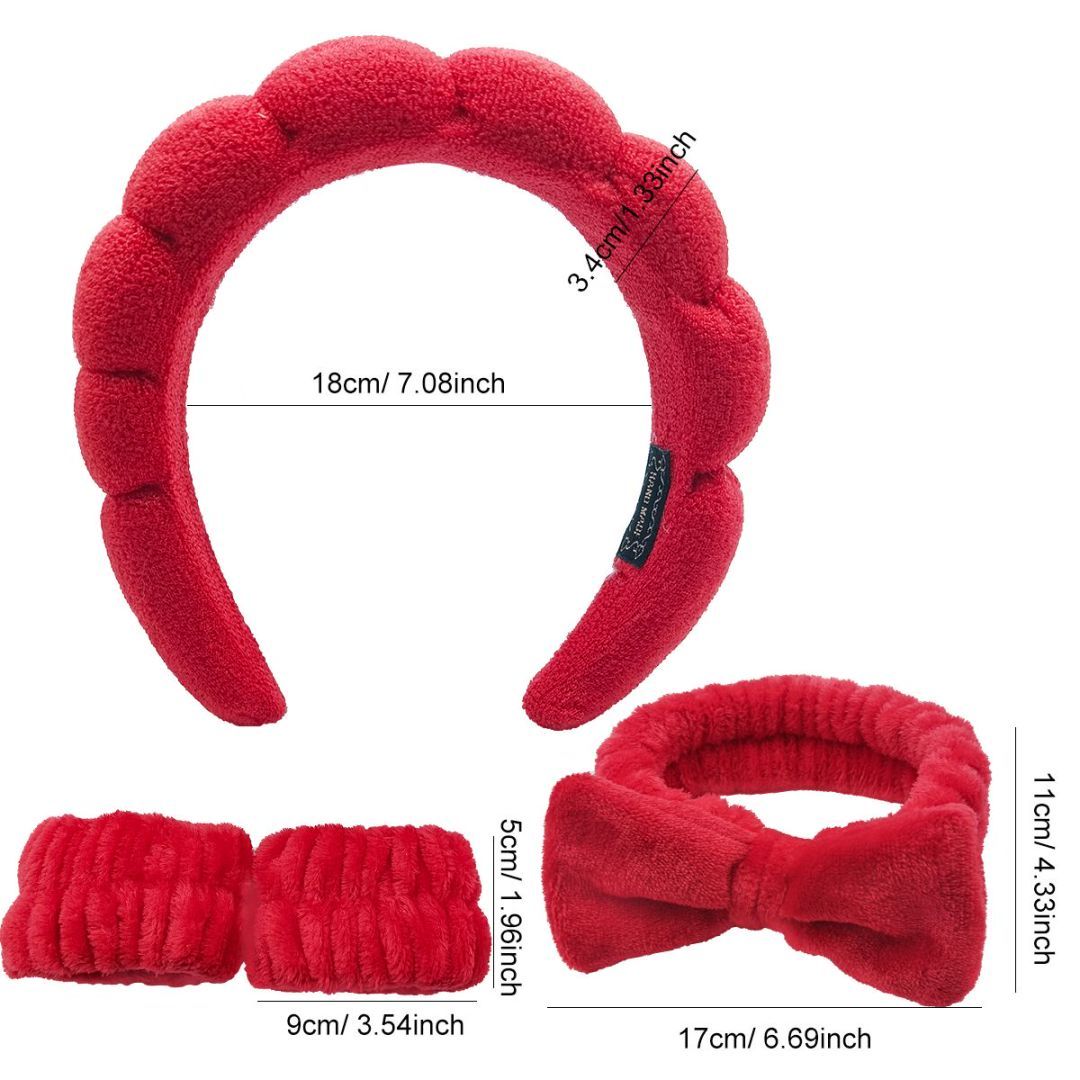 The Headband Bracelet Is A Four-piece Headband Set Of Bright Red