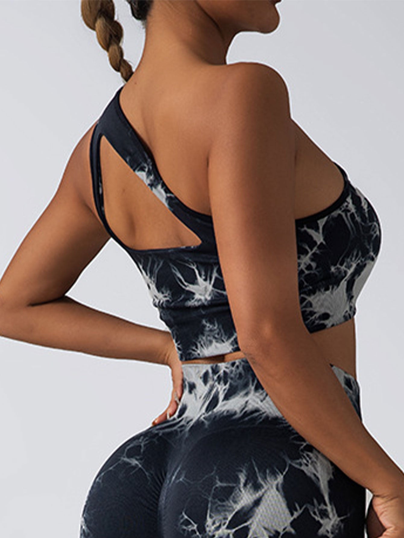 Seamless One Shoulder Sports Bra Scrunch Butt Lifting Leggings Gym Outfits Tracksuits