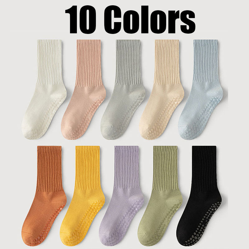 10 Pairs Home Pilates Socks For Women With Non Slip Grippers Yoga Crew Socks For Hospital Sticky Slipper Socks Breathable And Anti-odor For Yoga Hospital Pilates Barre