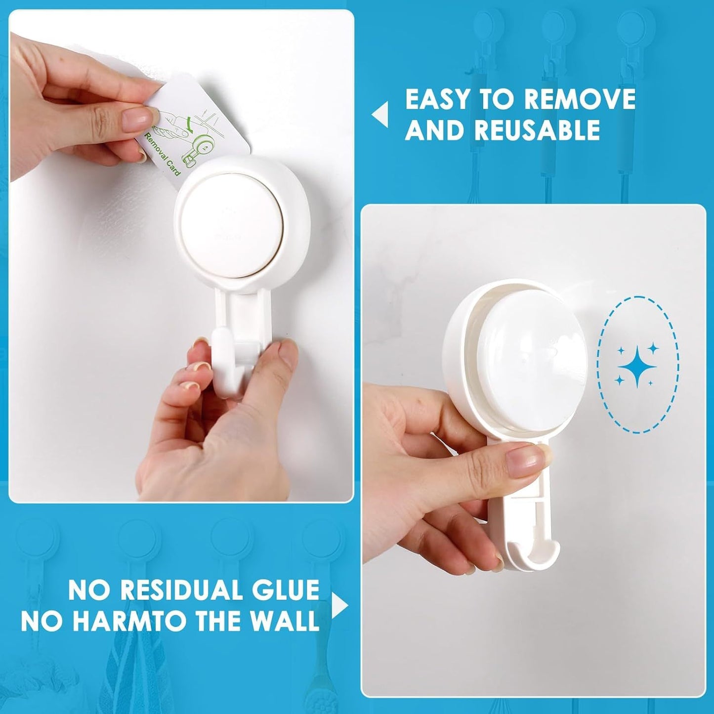 Suction Hooks Powerful Vacuum Suction Cup Hooks Heavy Duty For Shower Waterproof Suction Hanger For Bathroom Kitchen Towel, Robe, Loofah Removable And Reusable For Bags Coat 2 Pack