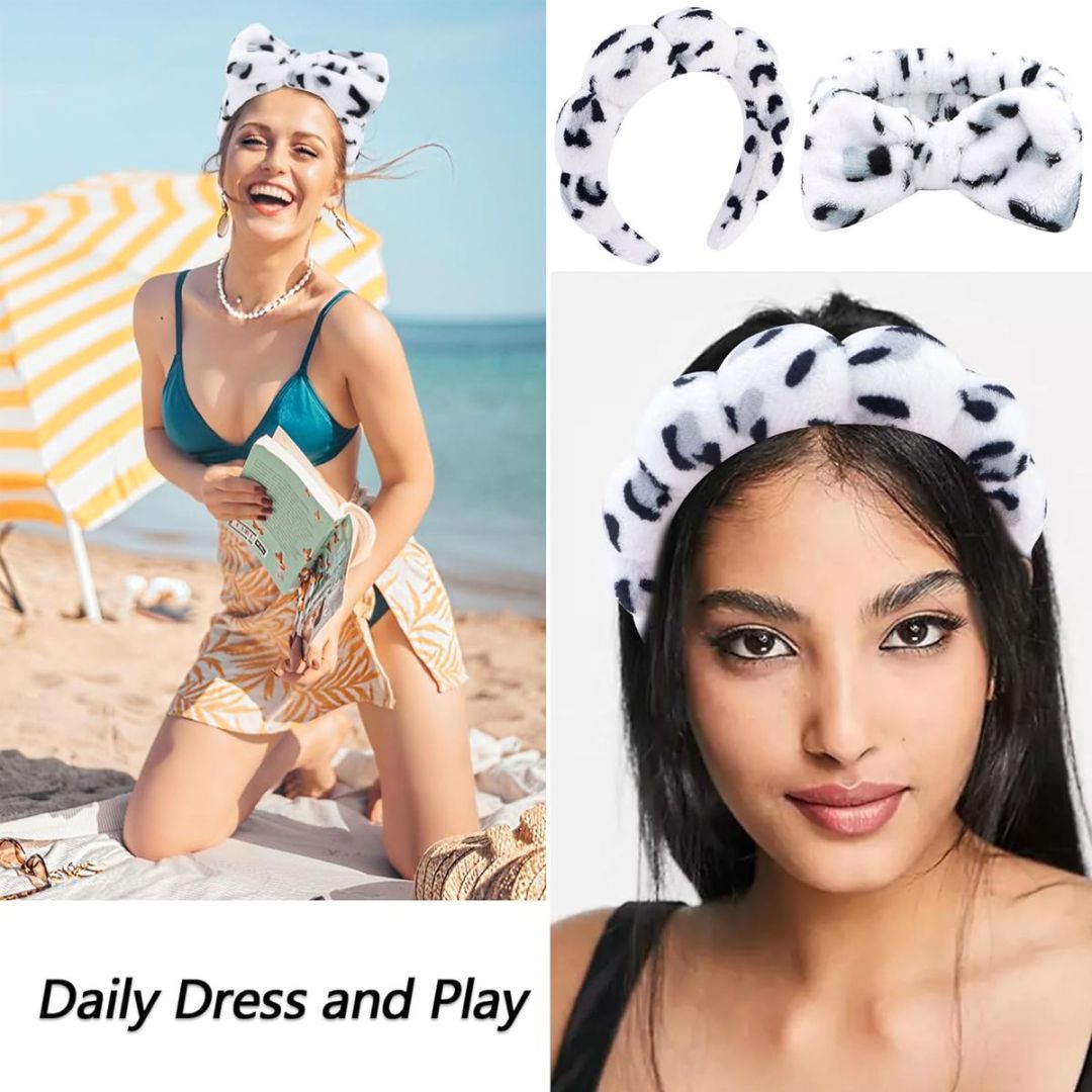 Head Clasp Bracelet Headband Four-piece Snow Leopard Set