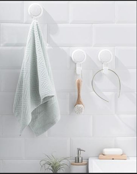 Suction Hooks Powerful Vacuum Suction Cup Hooks Heavy Duty For Shower Waterproof Suction Hanger For Bathroom Kitchen Towel, Robe, Loofah Removable And Reusable For Bags Coat 2 Pack