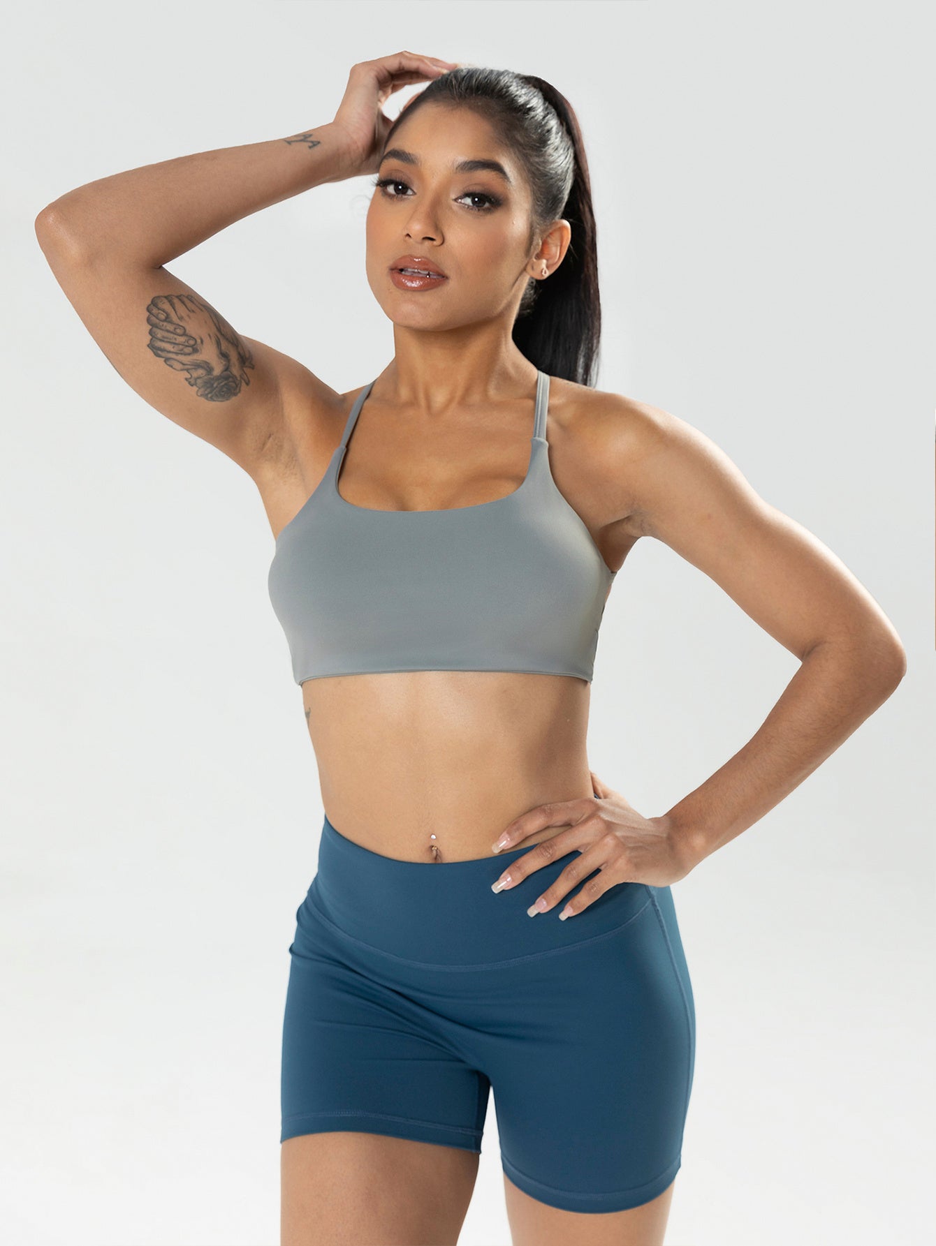 Women's Strappy Sports Bra - Criss Cross Back Padded Medium Support Wireless Gym Bra Sexy Workout Yoga Bra