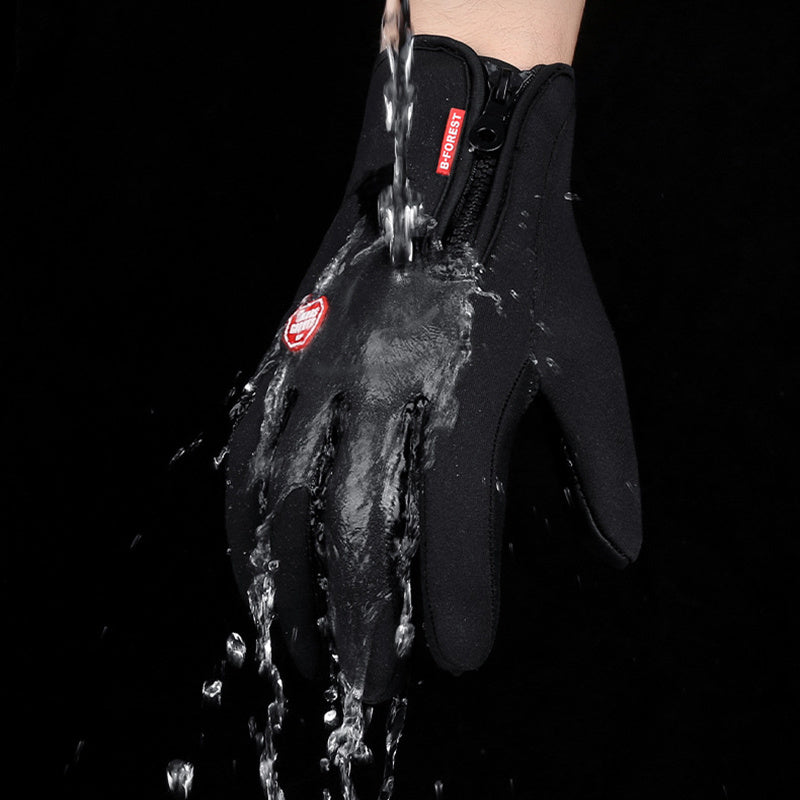 Winter Gloves Touch Riding Motorcycle Sliding Waterproof Sports Gloves With Fleece