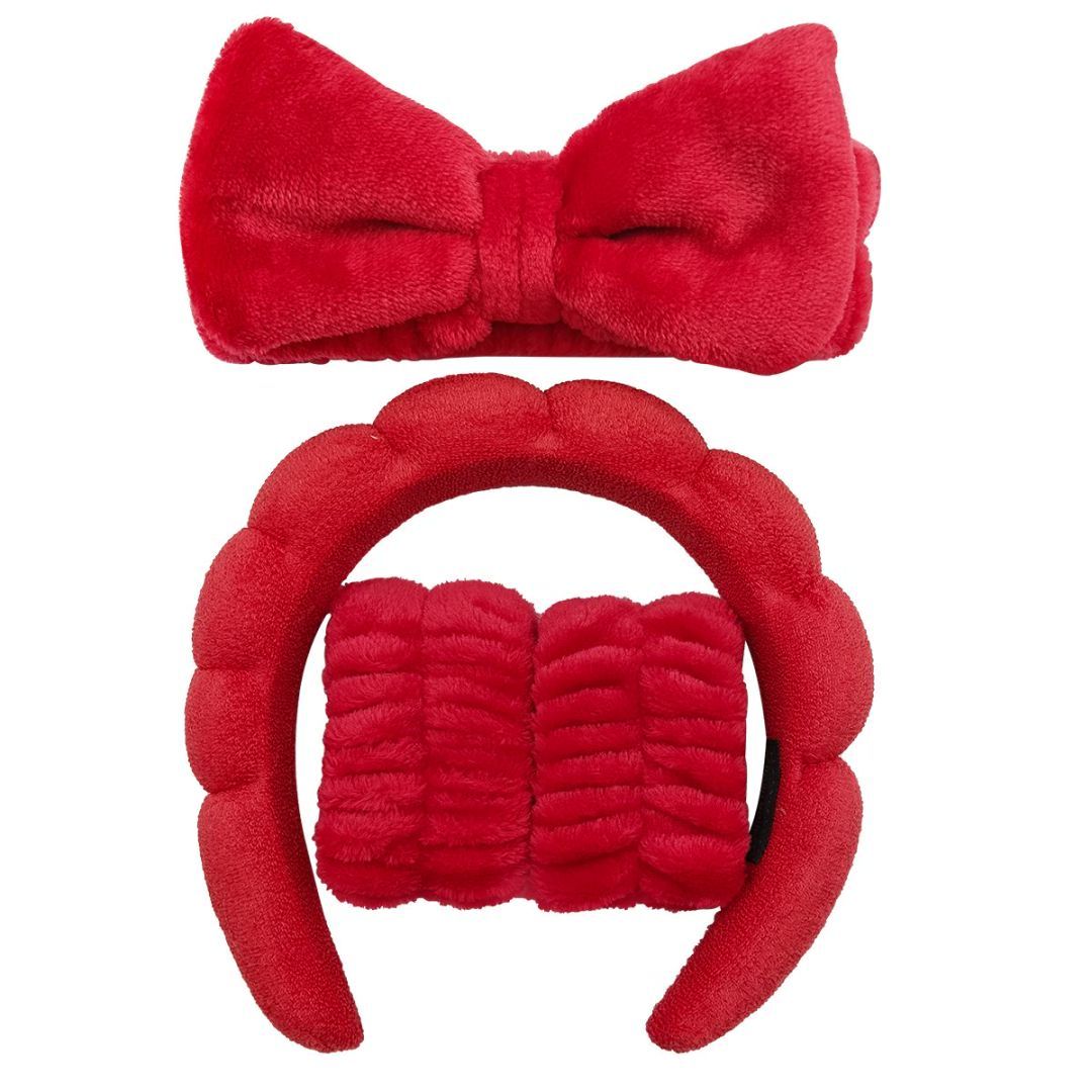 The Headband Bracelet Is A Four-piece Headband Set Of Bright Red