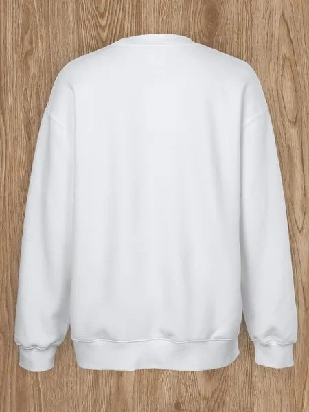 Women Basic Casual Pullover Spring Autumn Long Sleeve Letters Printed Round Neck