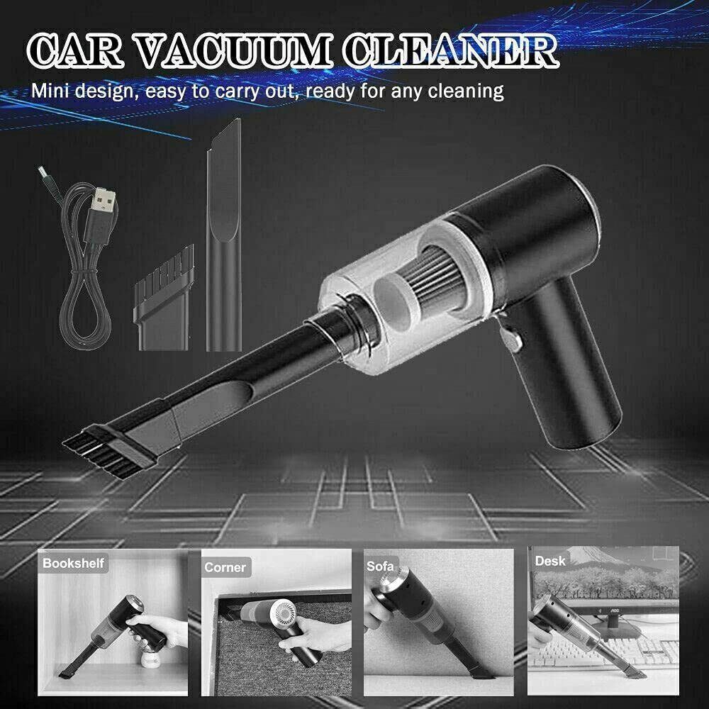 Portable Car Vacuum Cleaner, Handheld Vacuum High Power Cordless, Hand Vacuum Rechargeable Easy To Clean Car Interior, Desktop, Sofa, Keyboard, Drawer And Crevices, Small Spaces**