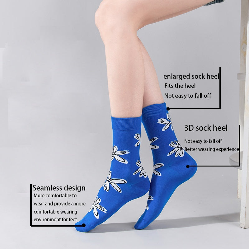 9 Pairs Colorful Compression Running Socks For Men Crew Athletic Hiking Wicking Anti Blister Cushioned Anti-odor And Breathable For Running Hiking Cycling Fitness