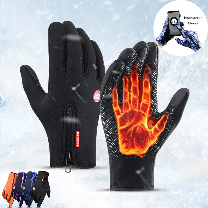 Winter Gloves Touch Riding Motorcycle Sliding Waterproof Sports Gloves With Fleece