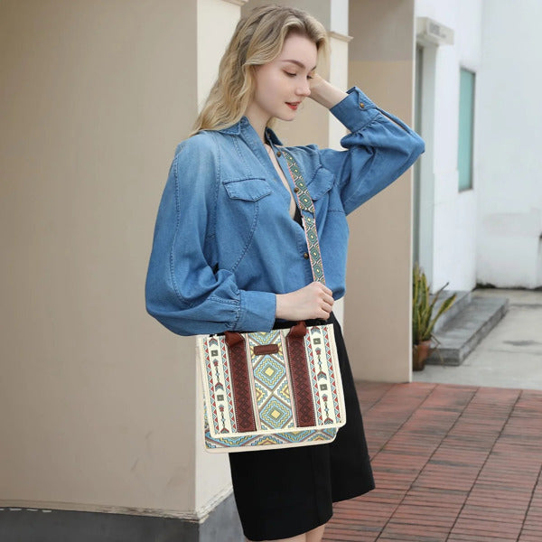 Bohemian Women's Tote Bag 3-Piece Set - Lightweight And Versatile Tote Bag With Adjustable Shoulder Straps