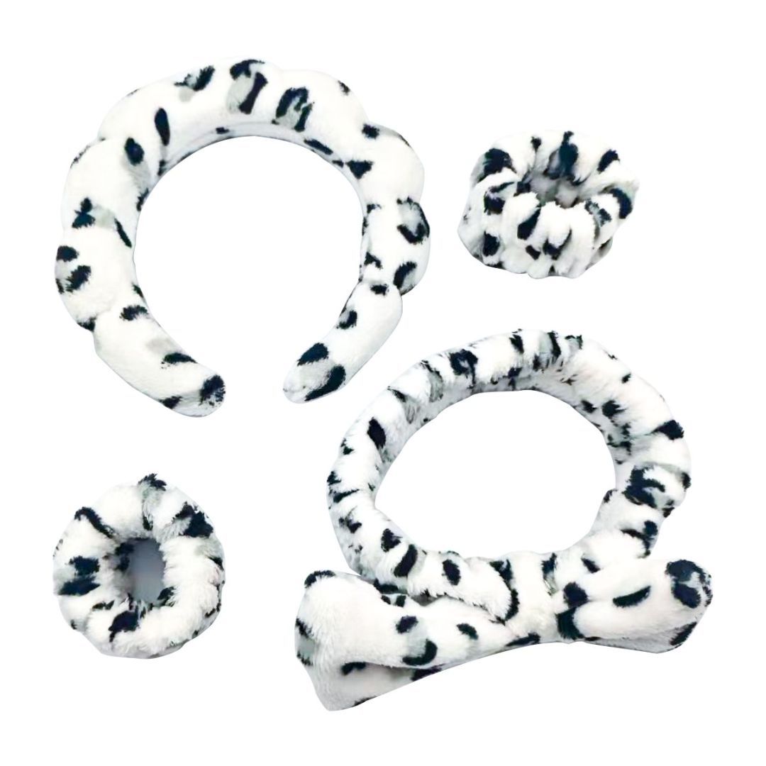 Head Clasp Bracelet Headband Four-piece Snow Leopard Set