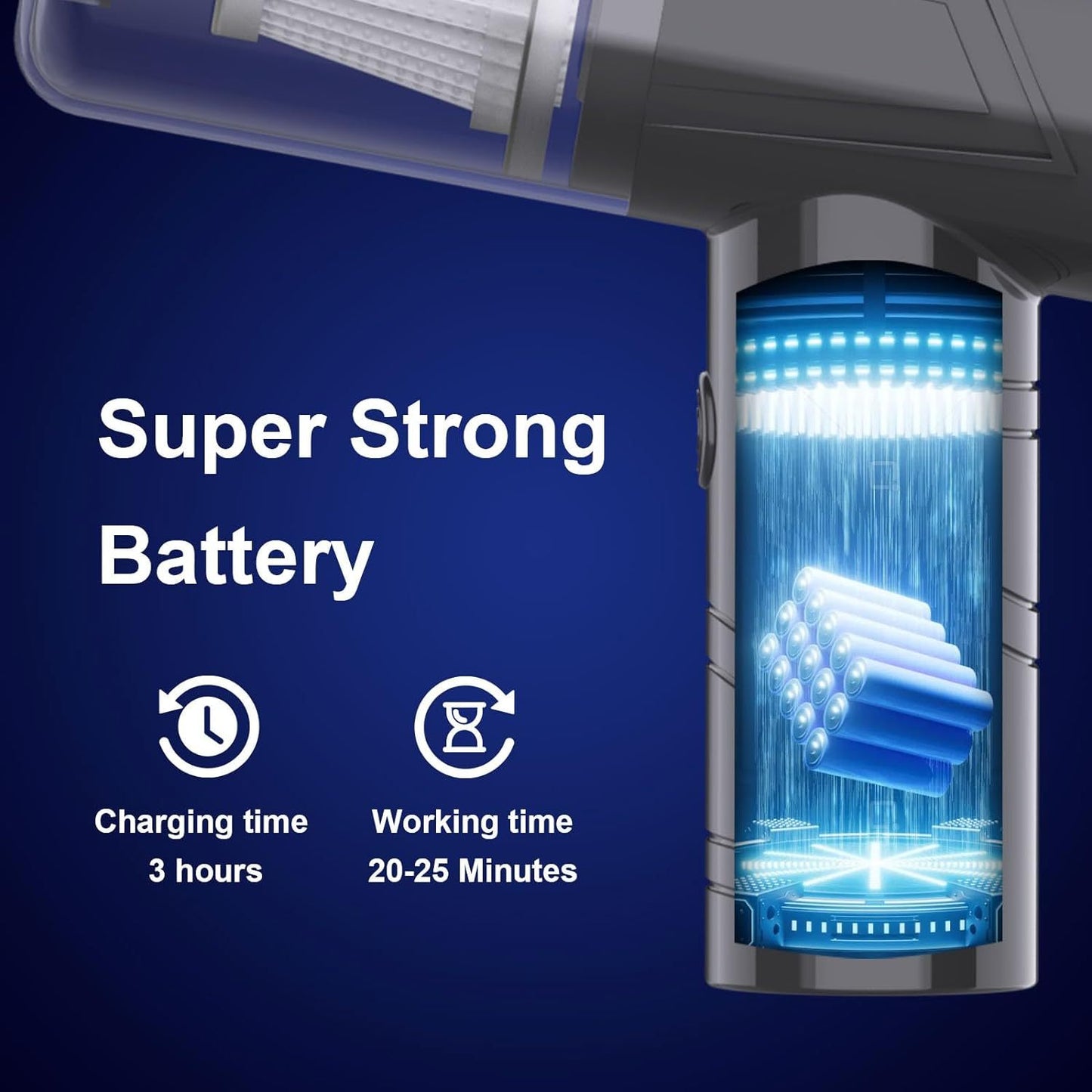 Powerful Handheld Vacuum Cleaner For Car Home Cleaning Cordless, Rechargeable 2 In 1 Mini Vacuum Blower 18000PA Suction Lightweight Portable Black