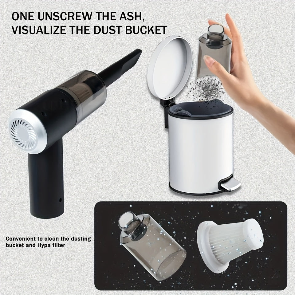 Portable Car Vacuum Cleaner, Handheld Vacuum High Power Cordless, Hand Vacuum Rechargeable Easy To Clean Car Interior, Desktop, Sofa, Keyboard, Drawer And Crevices, Small Spaces**