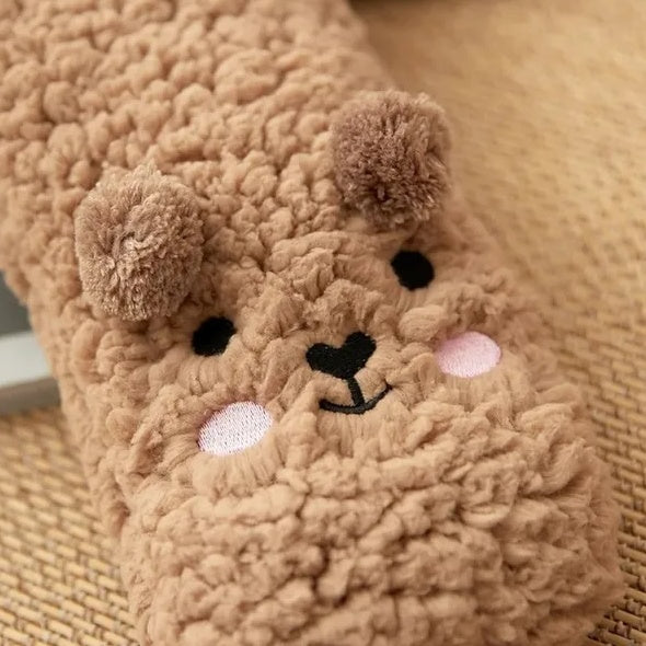 Cartoon Floor Winter Thick Polyester Fleece Fluffy Microfiber Women Fuzzy Socks Funny Fuzzy Dog Slipper Socks For Women Cute Fluffy Thick Warm Winter Socks Microfiber Soft Home Socks Christmas Gift