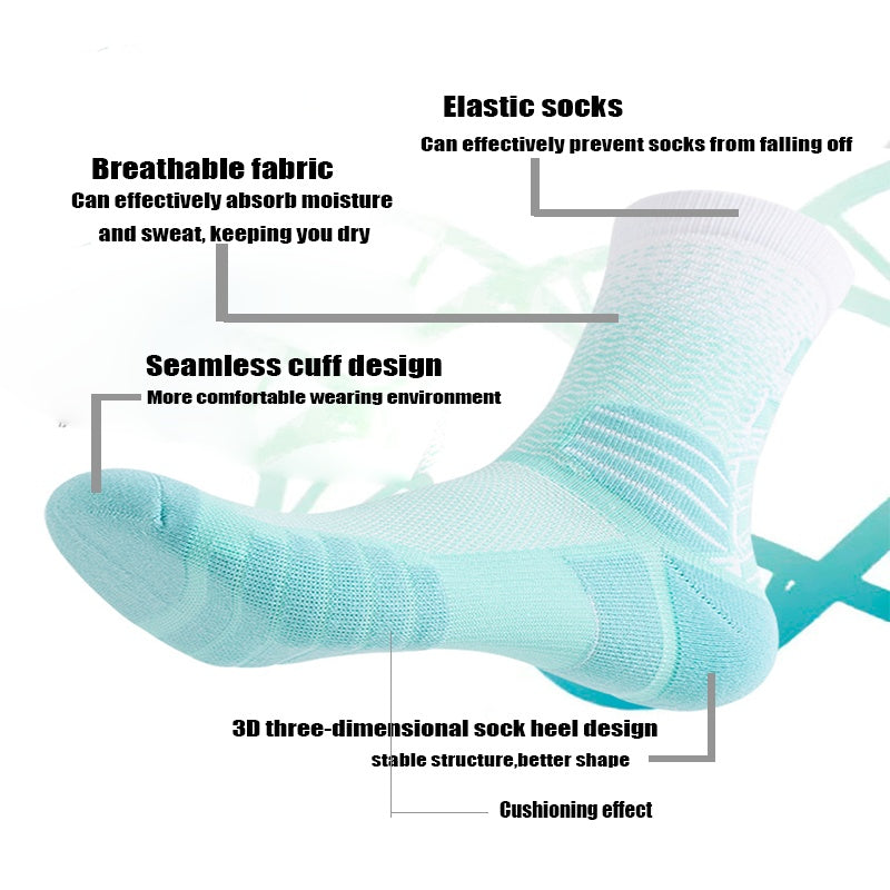 5 Pairs Mens Athletic Socks Cushion Running Socks Breathable Comfort For Sports Anti-odor And Anti-slip For Running Fitness Cycling