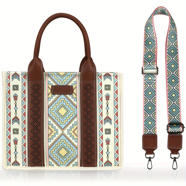 Bohemian Women's Tote Bag 3-Piece Set - Lightweight And Versatile Tote Bag With Adjustable Shoulder Straps