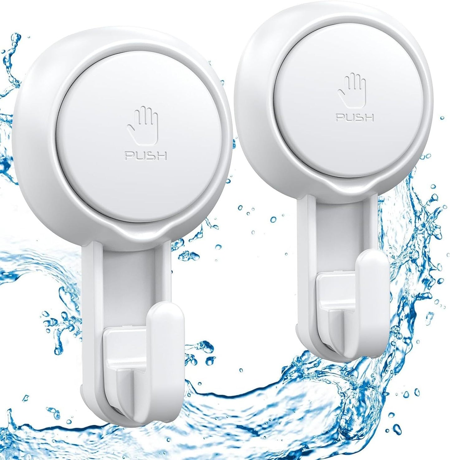 Suction Hooks Powerful Vacuum Suction Cup Hooks Heavy Duty For Shower Waterproof Suction Hanger For Bathroom Kitchen Towel, Robe, Loofah Removable And Reusable For Bags Coat 2 Pack