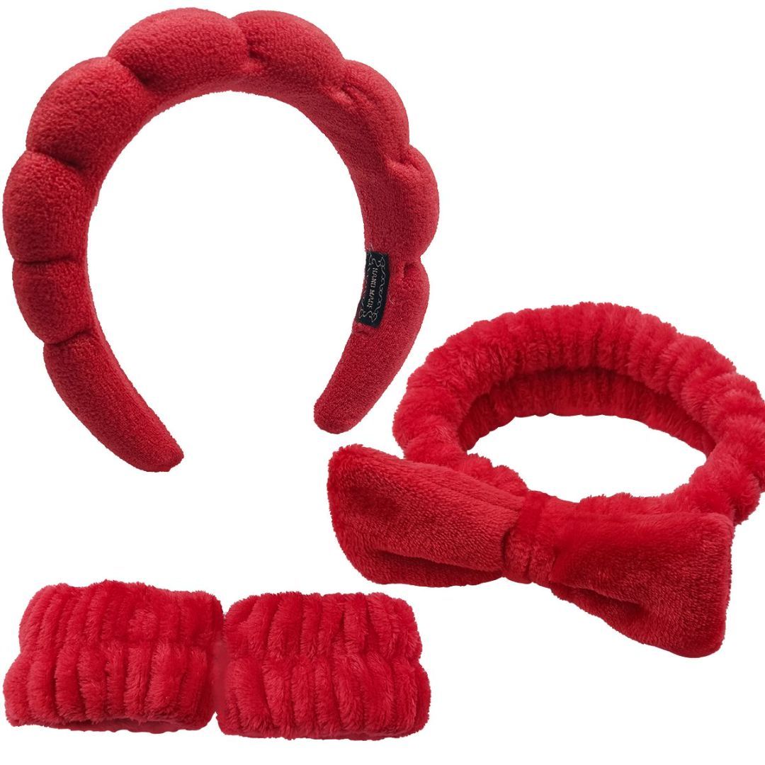 The Headband Bracelet Is A Four-piece Headband Set Of Bright Red