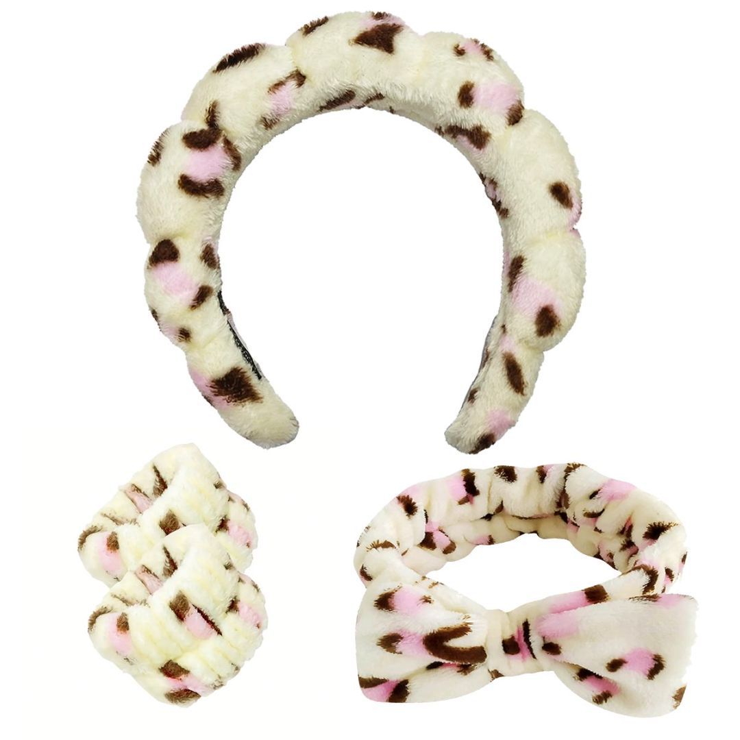 Head Buckle Bracelet Headband Four-piece Leopard Set
