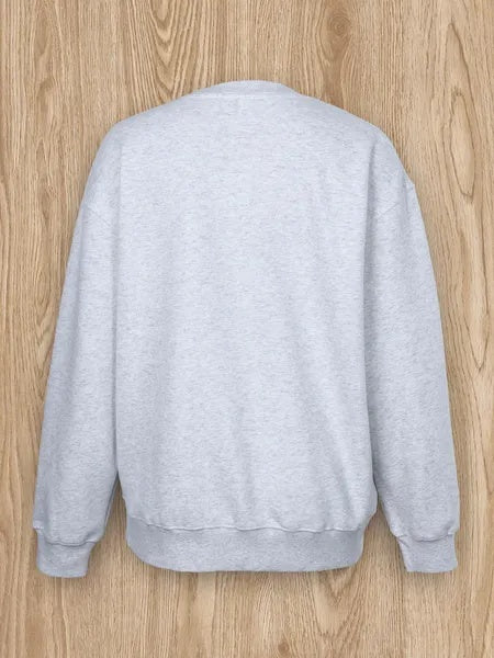Women Basic Casual Pullover Spring Autumn Long Sleeve Christmas Plush Bow Printed Round Neck