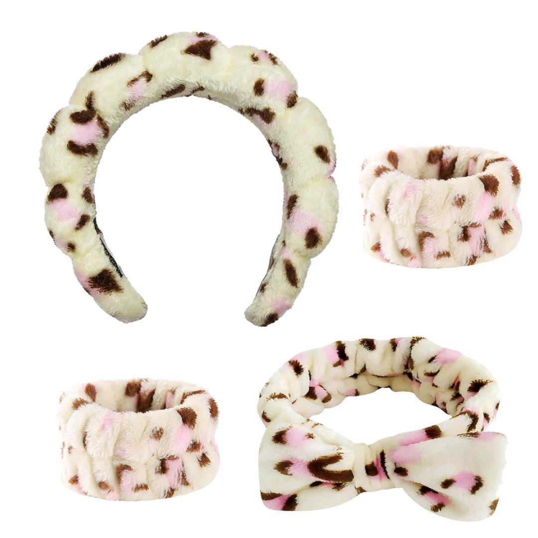 Head Buckle Bracelet Headband Four-piece Leopard Set