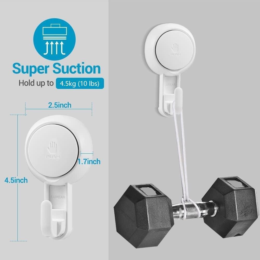 Suction Hooks Powerful Vacuum Suction Cup Hooks Heavy Duty For Shower Waterproof Suction Hanger For Bathroom Kitchen Towel, Robe, Loofah Removable And Reusable For Bags Coat 2 Pack