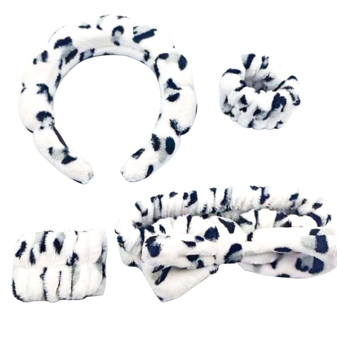 Head Clasp Bracelet Headband Four-piece Snow Leopard Set