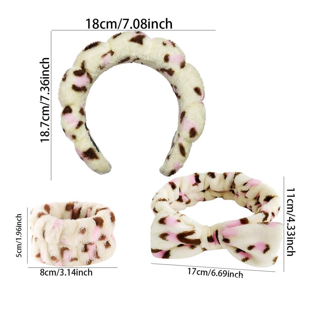 Head Buckle Bracelet Headband Four-piece Leopard Set
