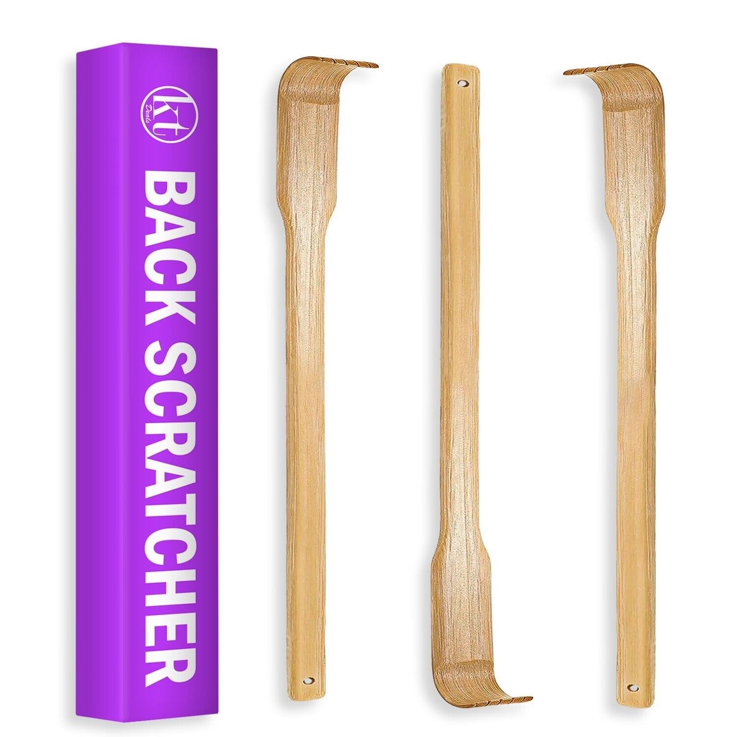 3 PCS Natural Bamboo Back Scratcher Long Reach Pick Itch Relief Tool Portable US