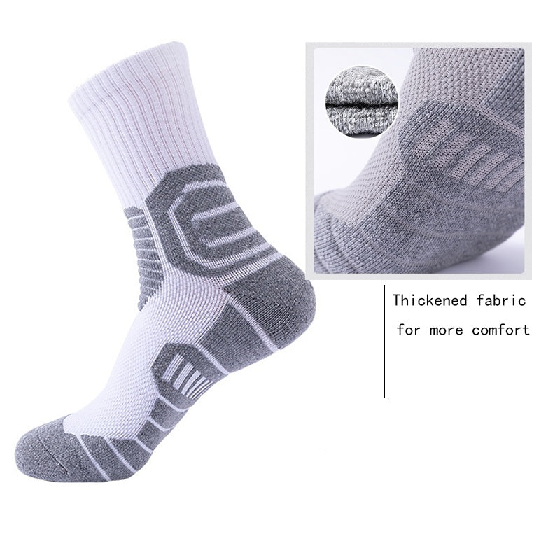 4 Pairs Compression Crew Running Socks Athletic Socks For Men With Cushion Work Hiking Basketball Sport Socks Anti-odor And Anti-slip For Running Fitness Hiking And Cycling
