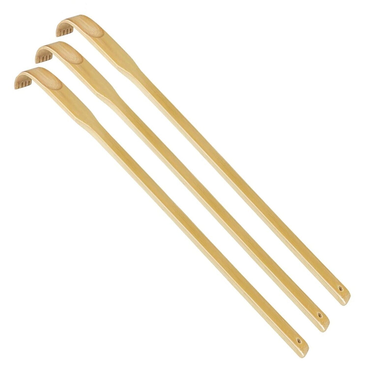3 PCS Natural Bamboo Back Scratcher Long Reach Pick Itch Relief Tool Portable US