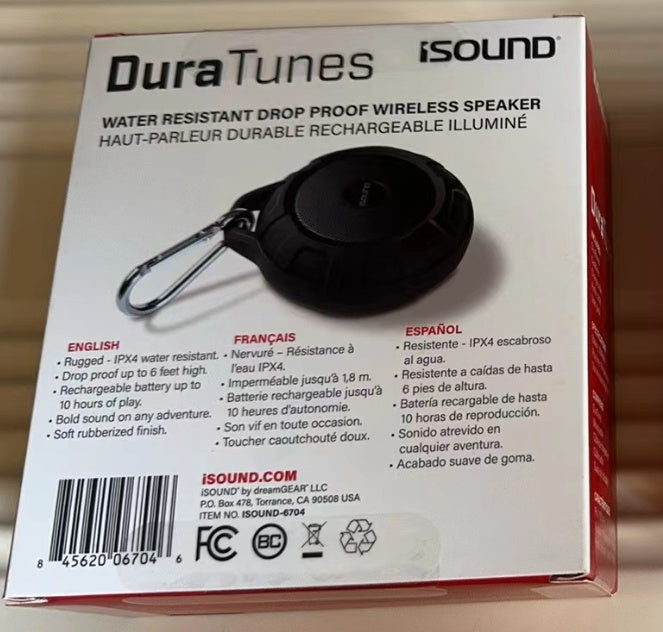 ISOUNd Outdoor Waterproof Bluetooth Speaker, Wireless Portable Mini Shower Travel Speaker With Subwoofer, Enhanced Bass, Built In Mic For Sp