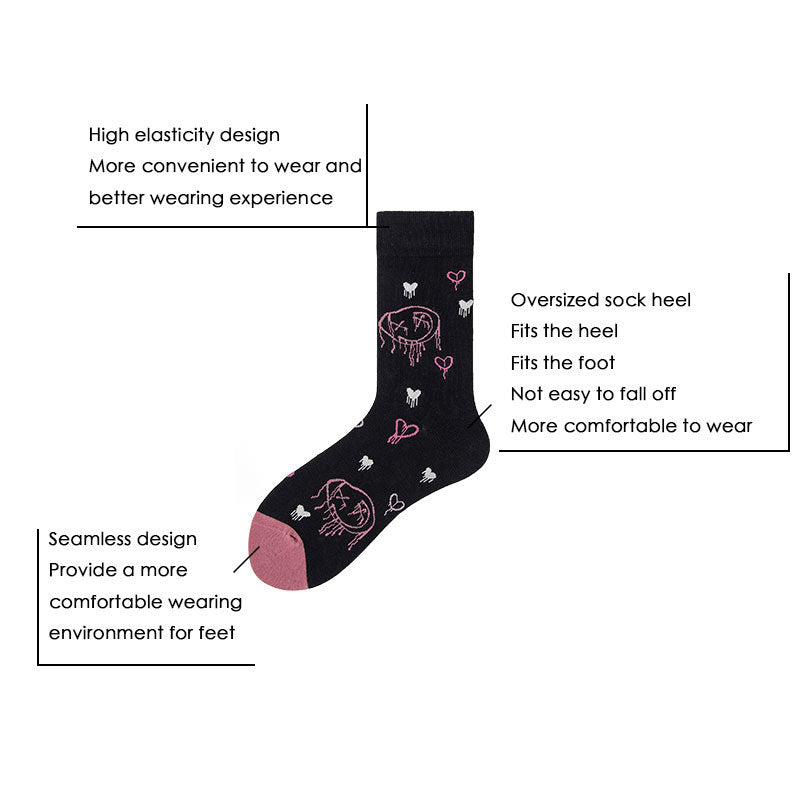 3 Pairs Women Colorful Compression Socks Crew Athletic Hiking Wicking Anti Blister Cushioned Anti-odor And Breathable For Running Hiking Cycling Fitness