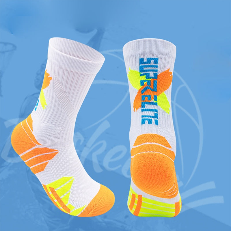 4 Pairs Men Compression Running Socks Crew Athletic Anti Blister Cushioned Anti-odor Seamless Breathable For Running Hiking Cycling Fitness