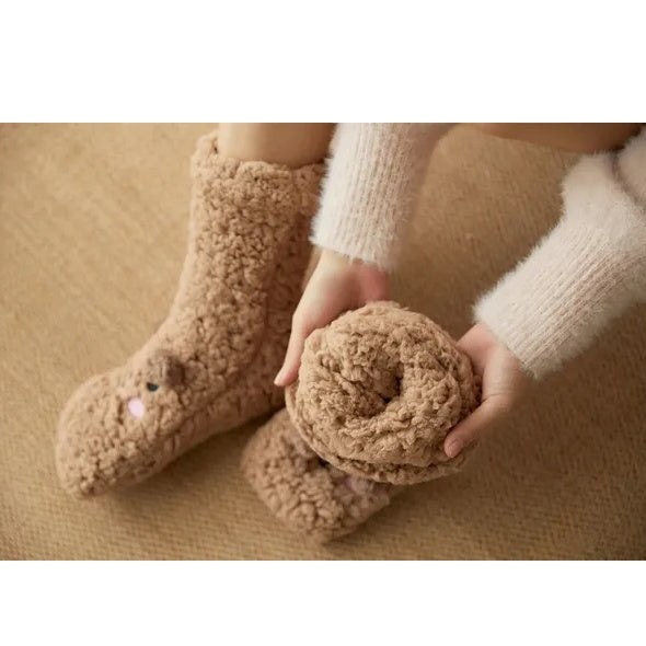 Cartoon Floor Winter Thick Polyester Fleece Fluffy Microfiber Women Fuzzy Socks Funny Fuzzy Dog Slipper Socks For Women Cute Fluffy Thick Warm Winter Socks Microfiber Soft Home Socks Christmas Gift