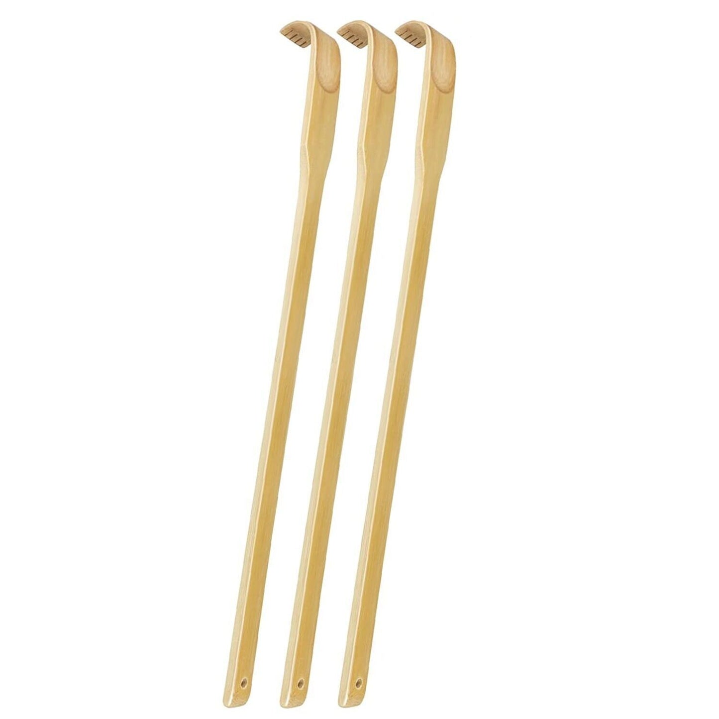 3 PCS Natural Bamboo Back Scratcher Long Reach Pick Itch Relief Tool Portable US